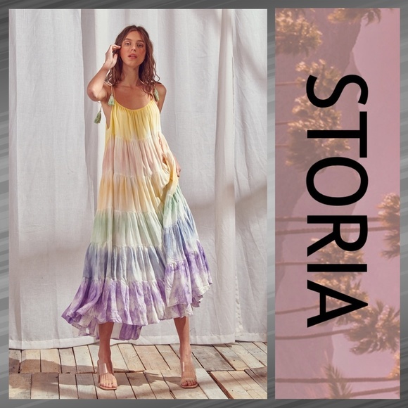 LAST ONE! Storia's MOST POPULAR Pastel Tie Dye Maxi W/TONS of Luscious Fabric - Picture 2 of 16
